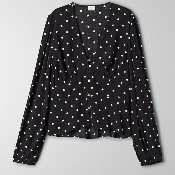 Wilfred Tops - Wilfred Prairie balloon sleeve polka dot blouse